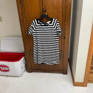 Michael Kors  Striped T shirt dress large 20 in pit L 34 in sequin logo